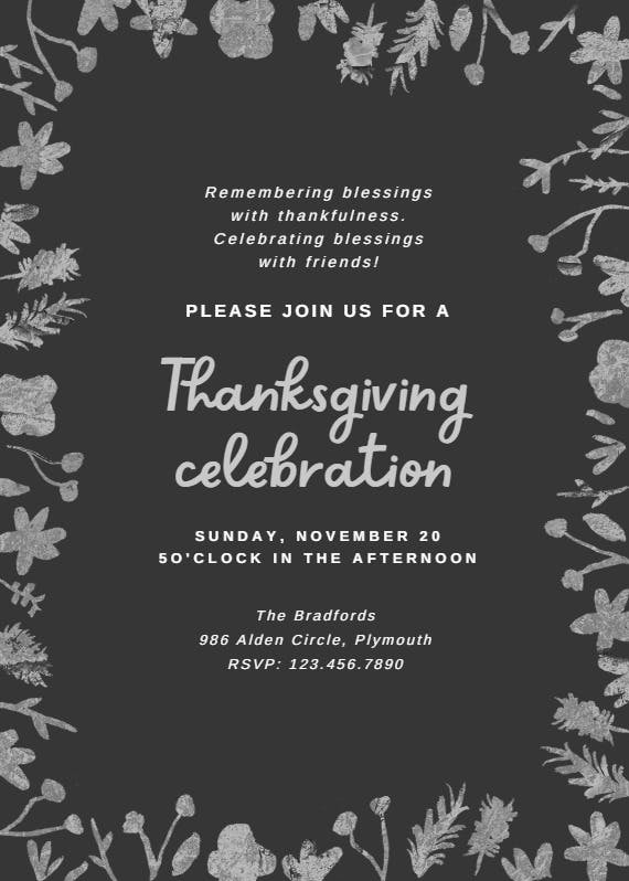 Gather gratitude - thanksgiving invitation