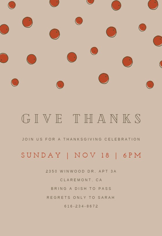 Give thanks -  invitación de acción de gracias