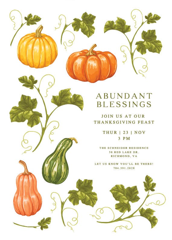 Gourd times - invitación de acción de gracias