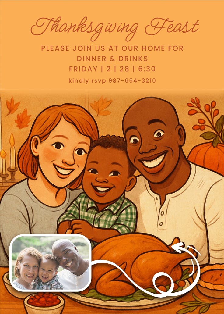 Hearts & harvest - invitación de acción de gracias