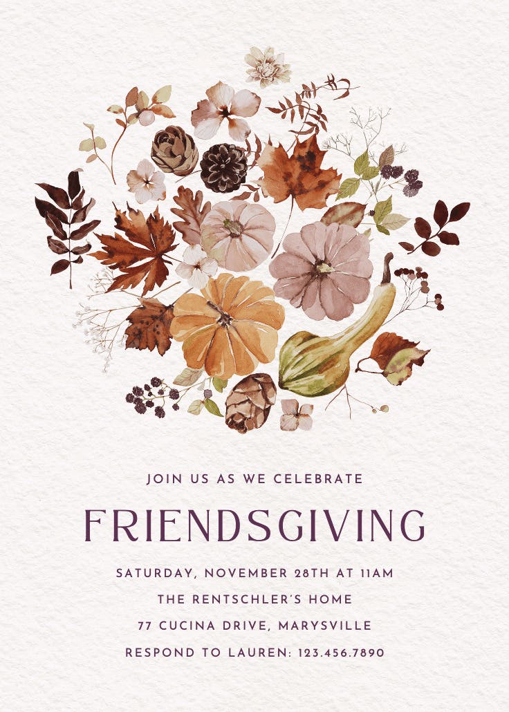 Autumn colors - printable party invitation