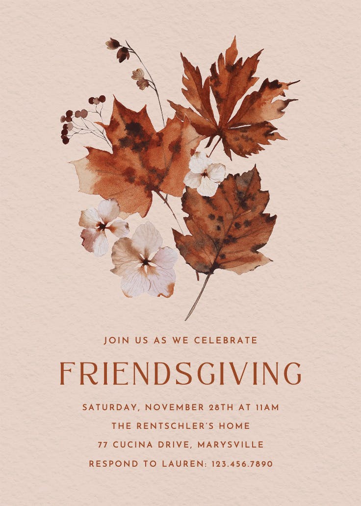 Autumn colors - printable party invitation