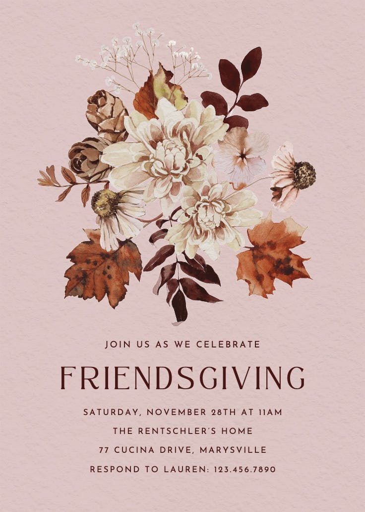 Autumn colors - printable party invitation