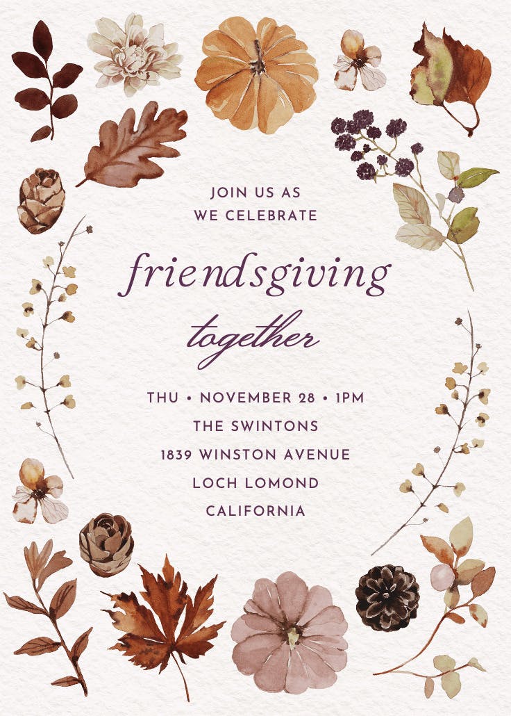 Illustrted autumn - party invitation