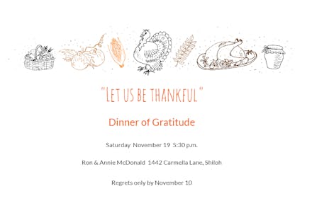 Line Art Lineup - Invitación De Acción De Gracias