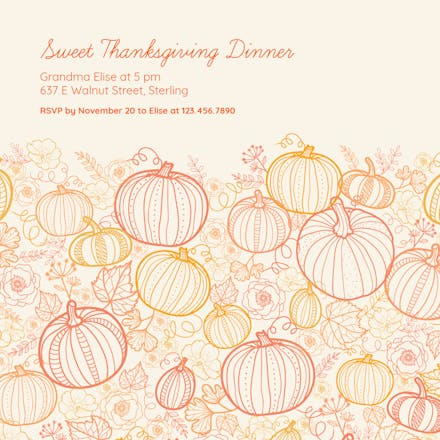Lines and Vines - Thanksgiving Invitation