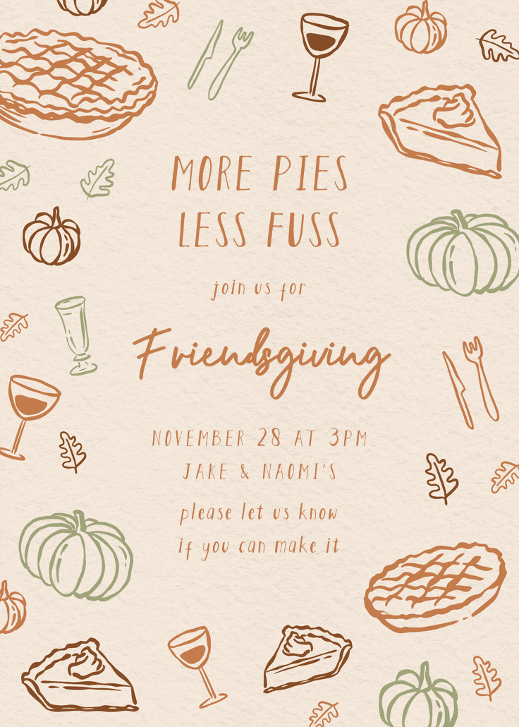 More pies - thanksgiving invitation