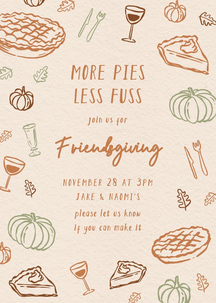 More pies - holidays invitation