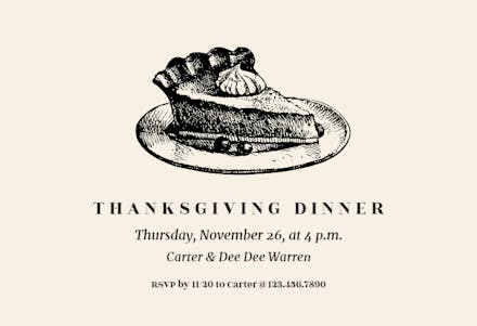 Piece of pie - Invitación De Acción De Gracias