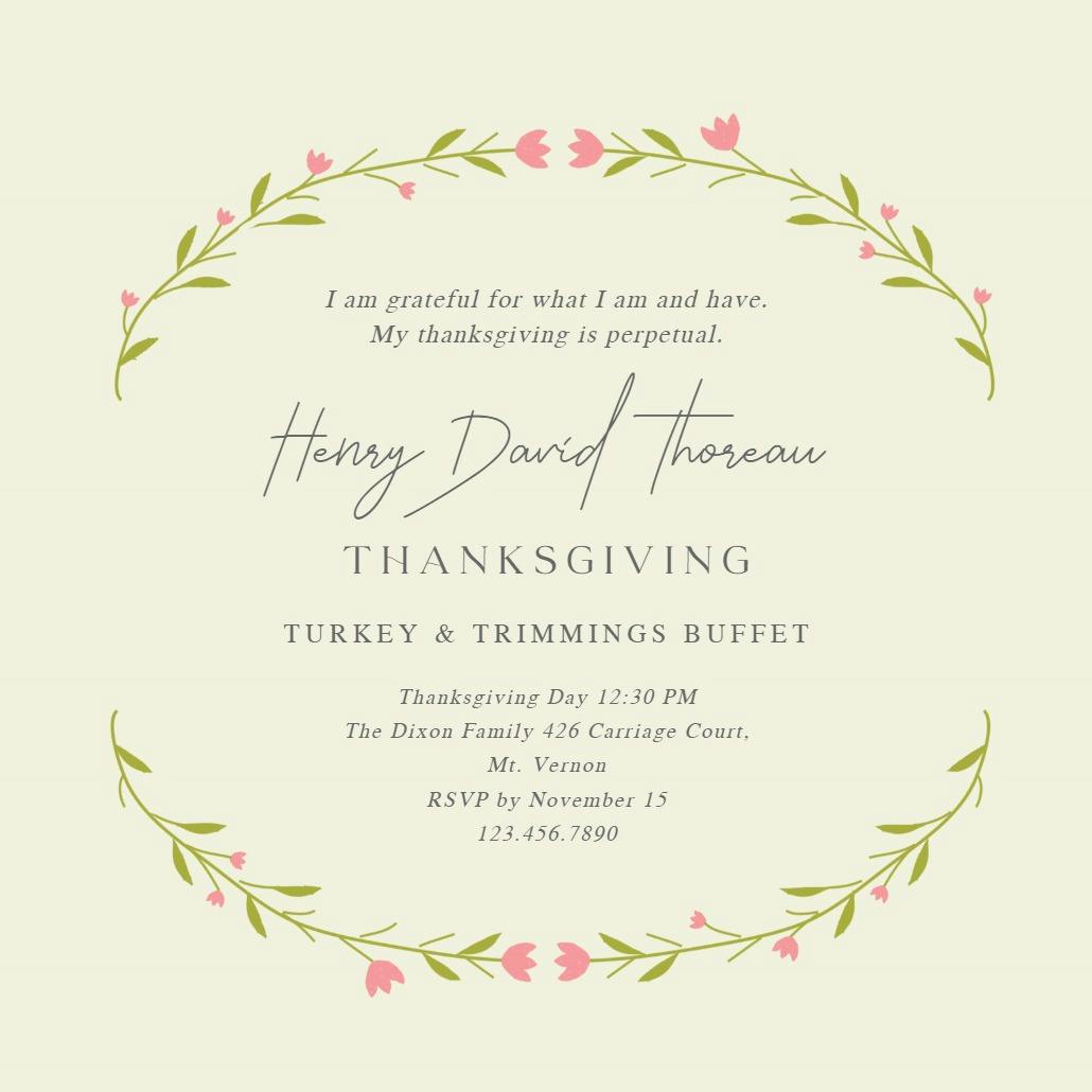 Sunny stems - thanksgiving invitation