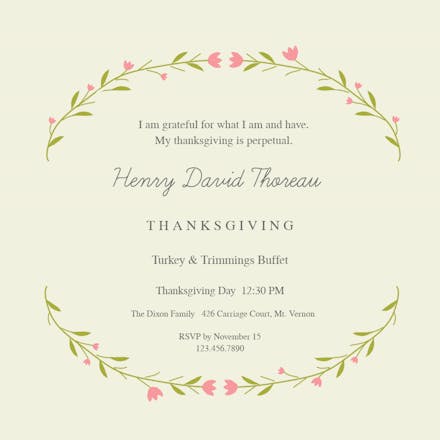 Sunny Stems - Invitación De Acción De Gracias