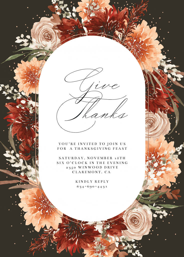 Terracotta frame celebration - thanksgiving invitation