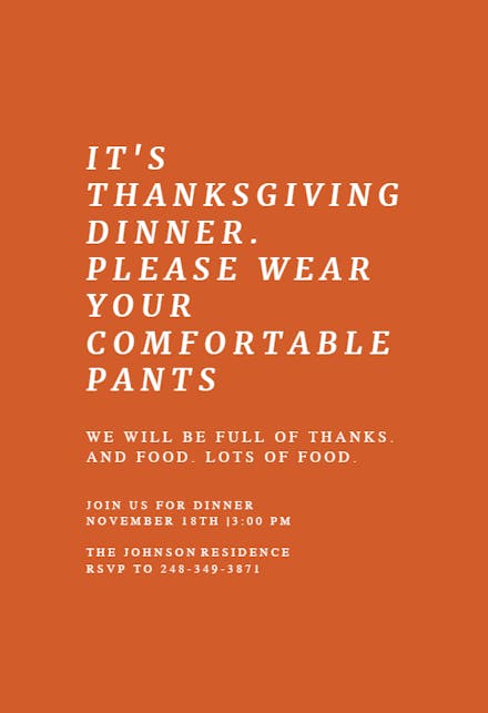 thankFULL typo - Thanksgiving Invitation