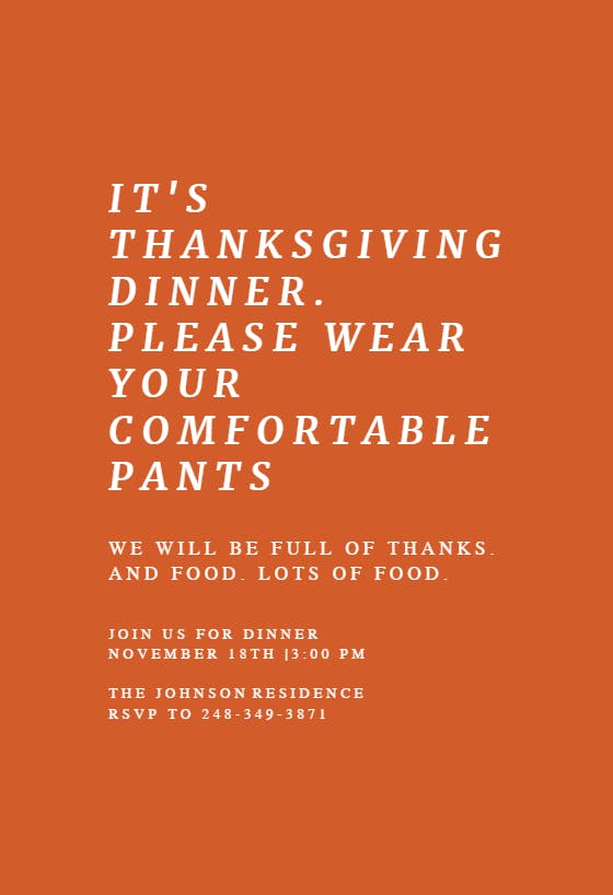 Thankfull typo - thanksgiving invitation