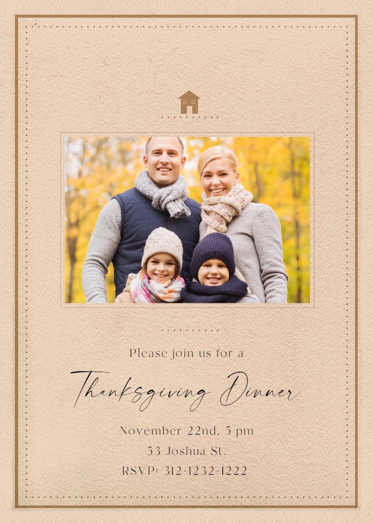 Thanksgiving classic invitation - thanksgiving invitation