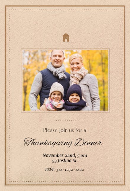 Thanksgiving Classic Invitation - Invitación De Acción De Gracias