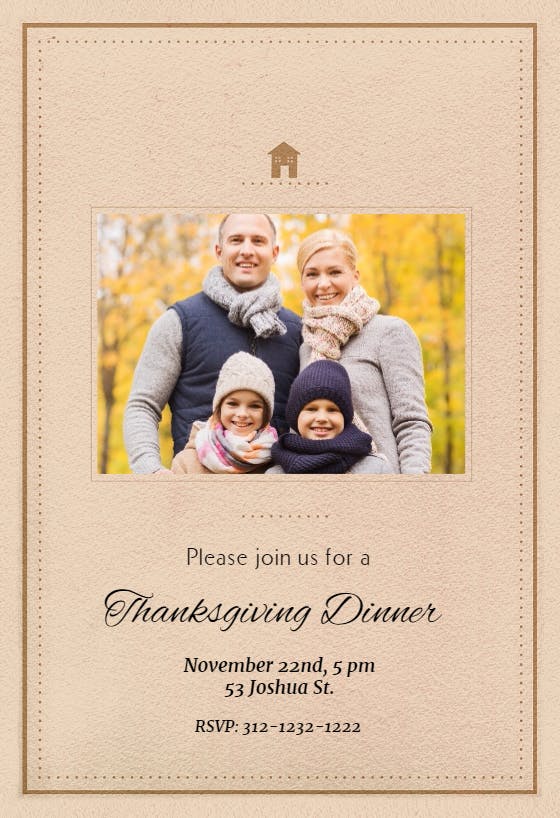Thanksgiving classic invitation -  invitación de acción de gracias