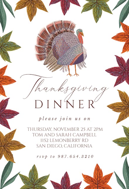 Thanksgiving Clipart - Holidays Invitation