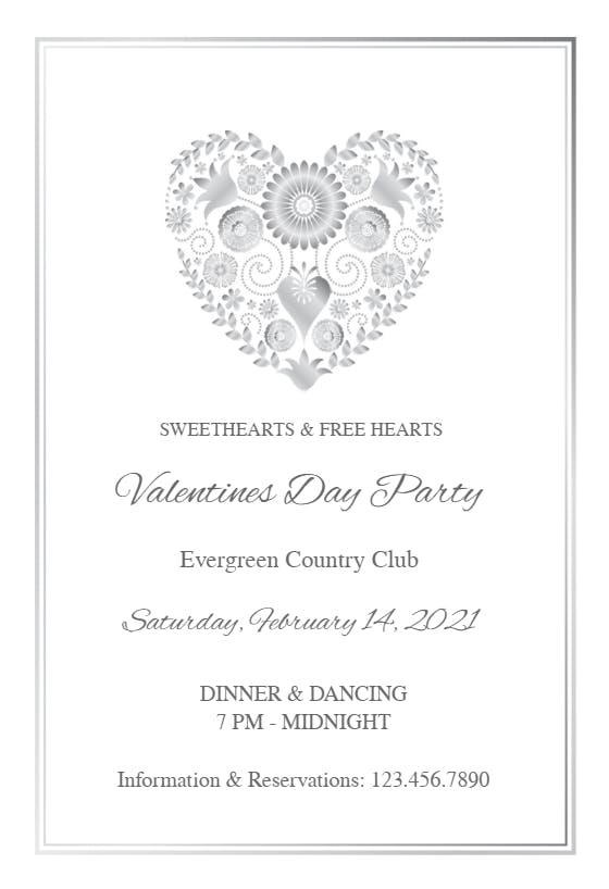 All hearts party - valentine's day invitation
