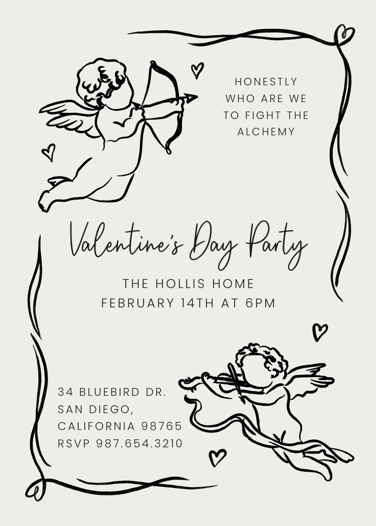 Angels hug - valentine's day invitation