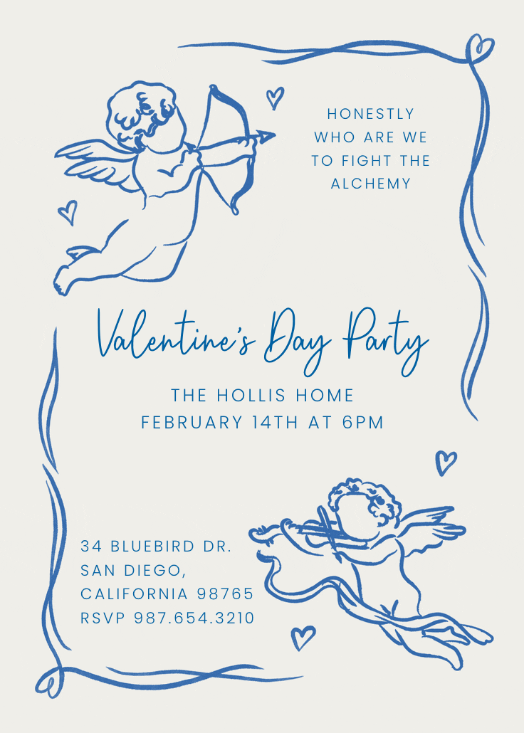 Angels hug - valentine's day invitation