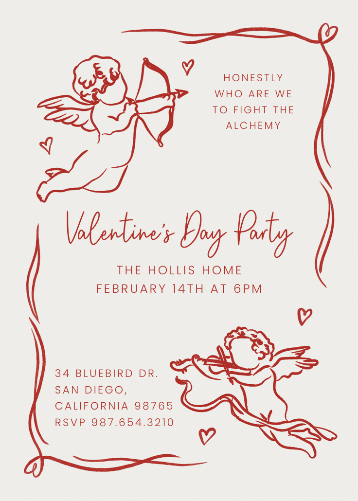Angels hug - valentine's day invitation