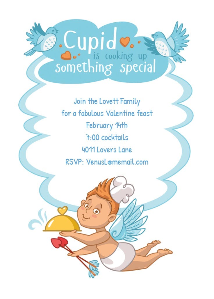 Chef cupid - valentine's day invitation