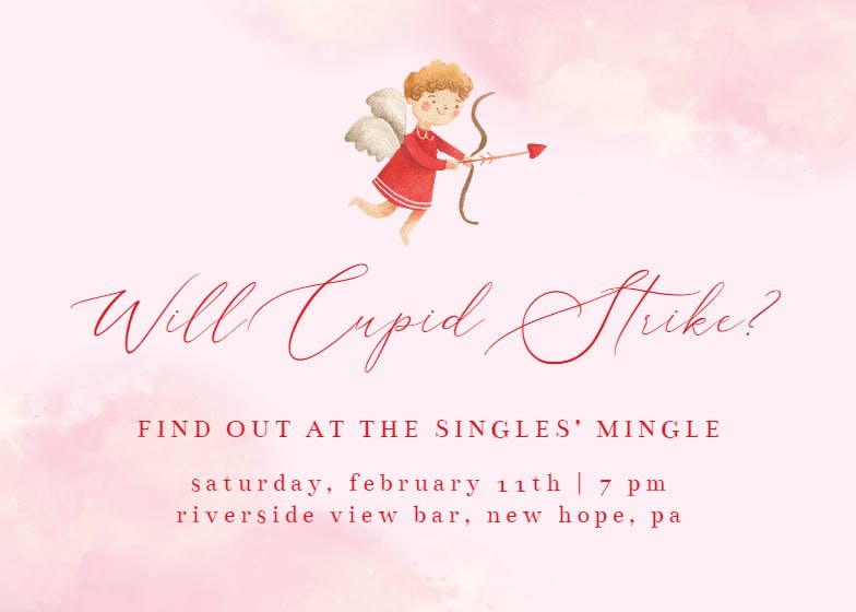 Cupids strike - valentine's day invitation