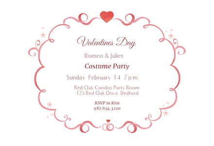 Curly Q's - Valentine's Day Invitation