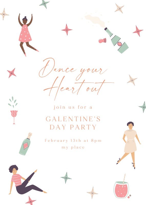 Dance bash - valentine's day invitation