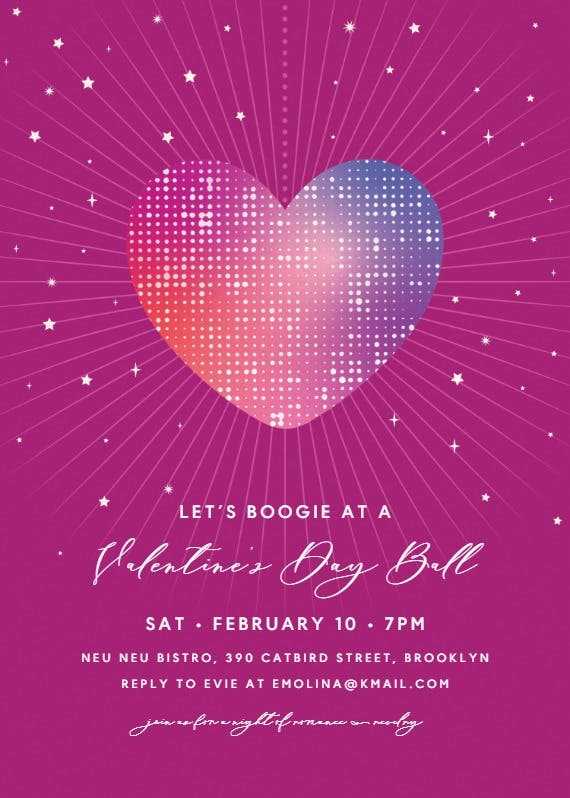 Disco love -  invitación para san valentín