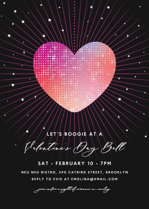 Disco love - valentine's day invitation