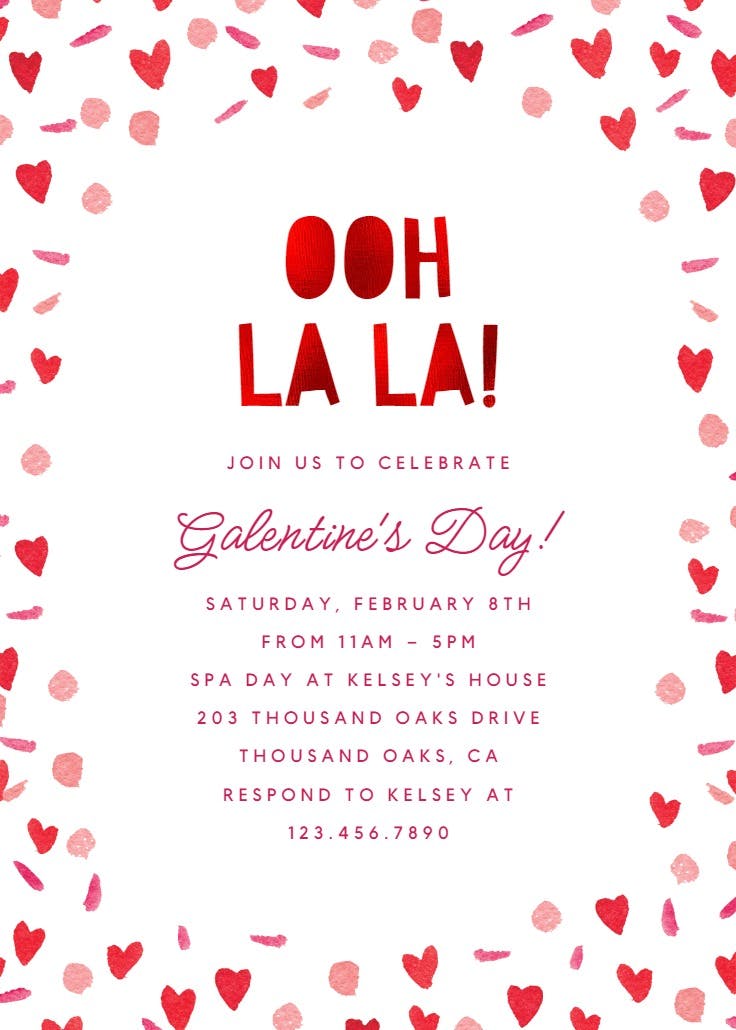 Galentine's day party -  invitación para san valentín