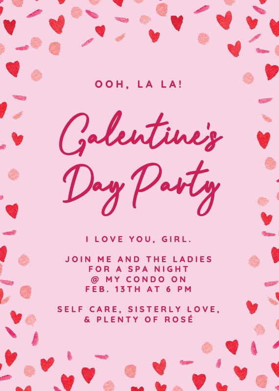 Galentine's day party -  invitación para san valentín