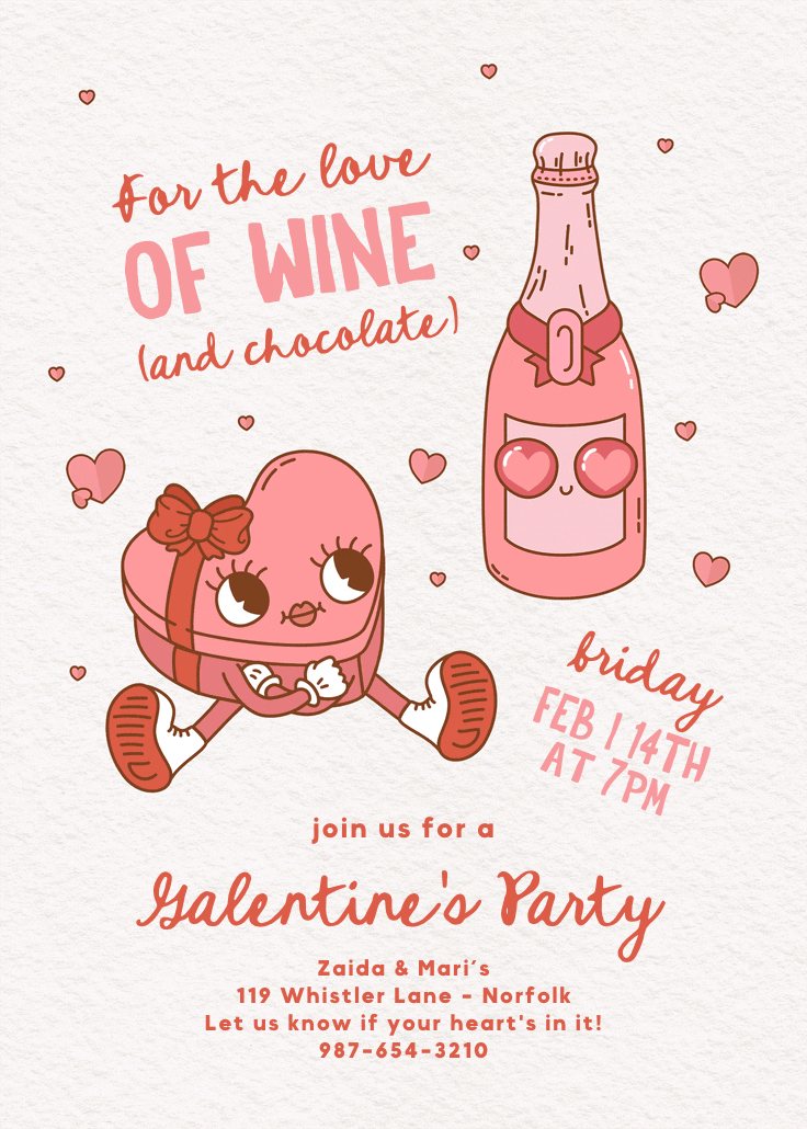 Glam treats - valentine's day invitation