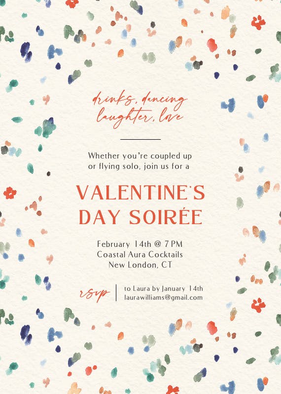 Heart-fetti - valentine's day invitation