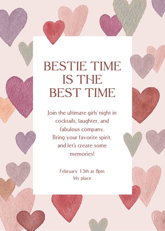 Heart party - valentine's day invitation