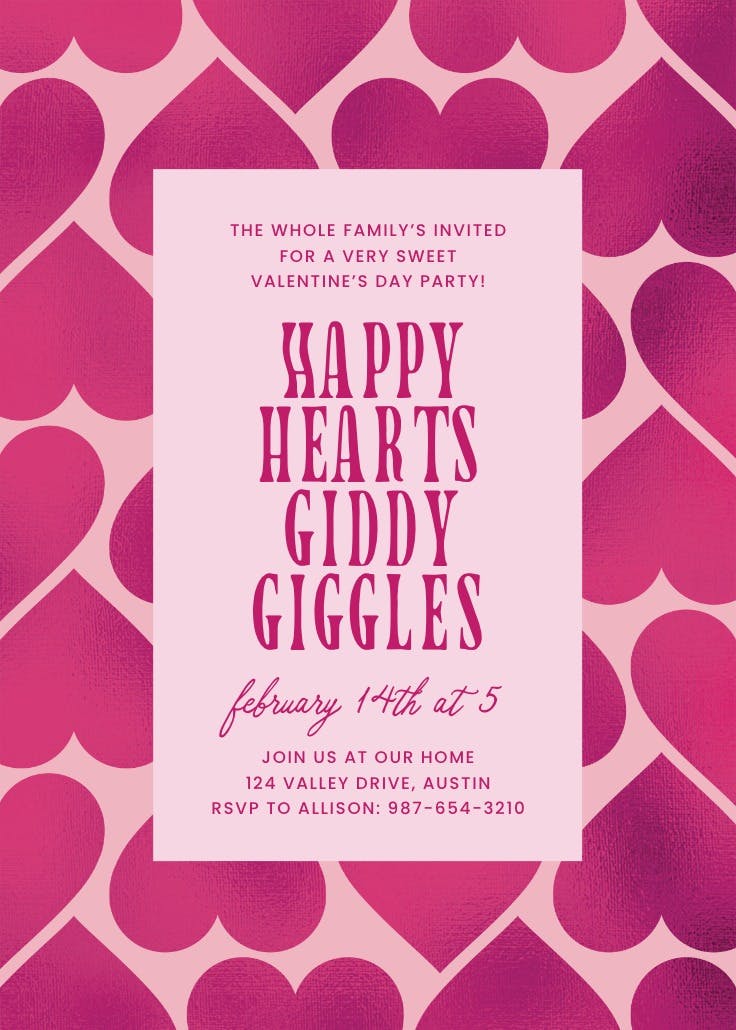 Hearts & Giggles - Invitación Para San Valentín (gratis) 