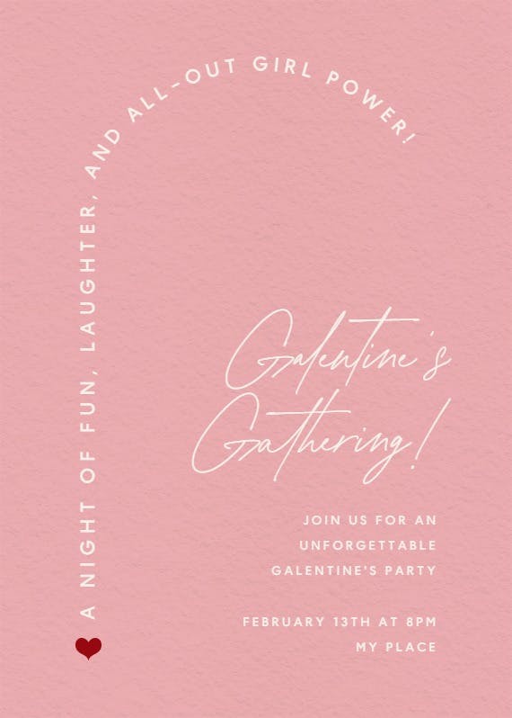 I heart pink - valentine's day invitation