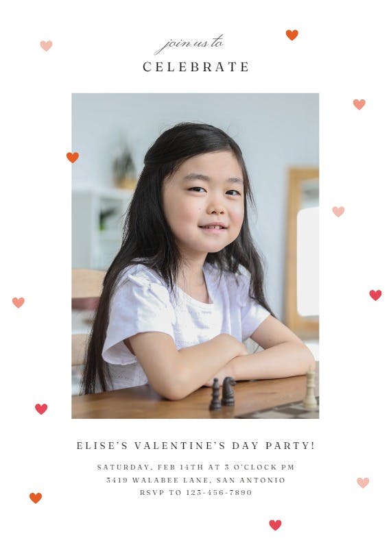 Little hearts decoration - valentine's day invitation