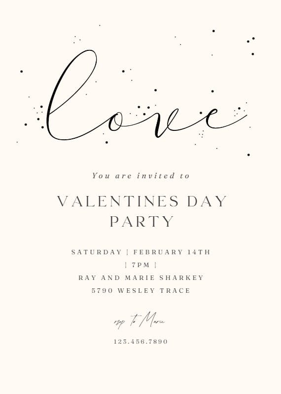 Love -  invitación para día festivo