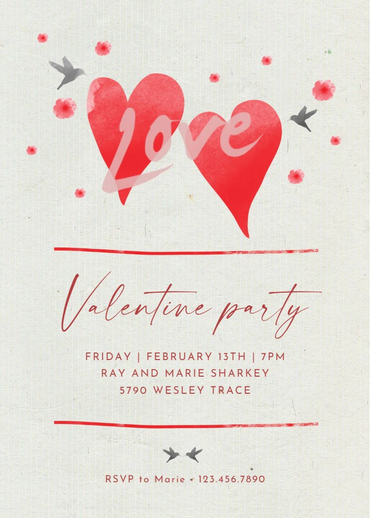 Balloons ‘n’ Love - Valentine's Day Invitation Template (Free ...