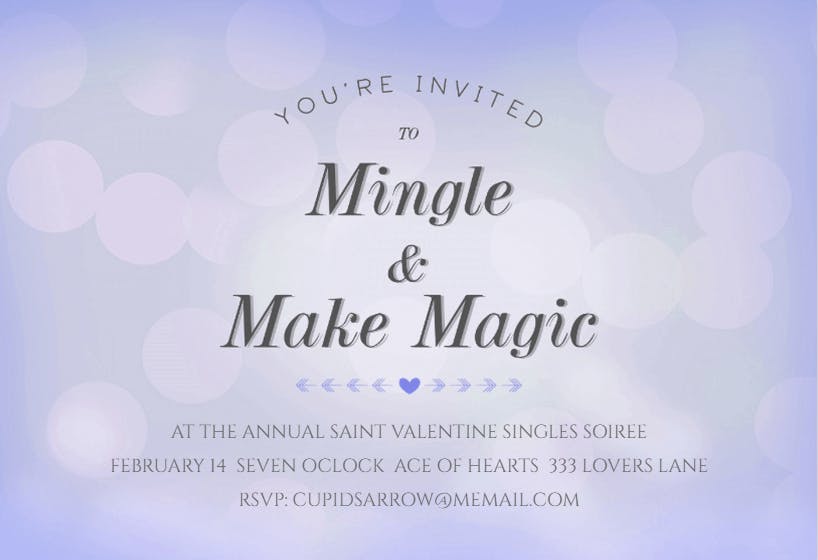 Mingle and make magic - valentine's day invitation