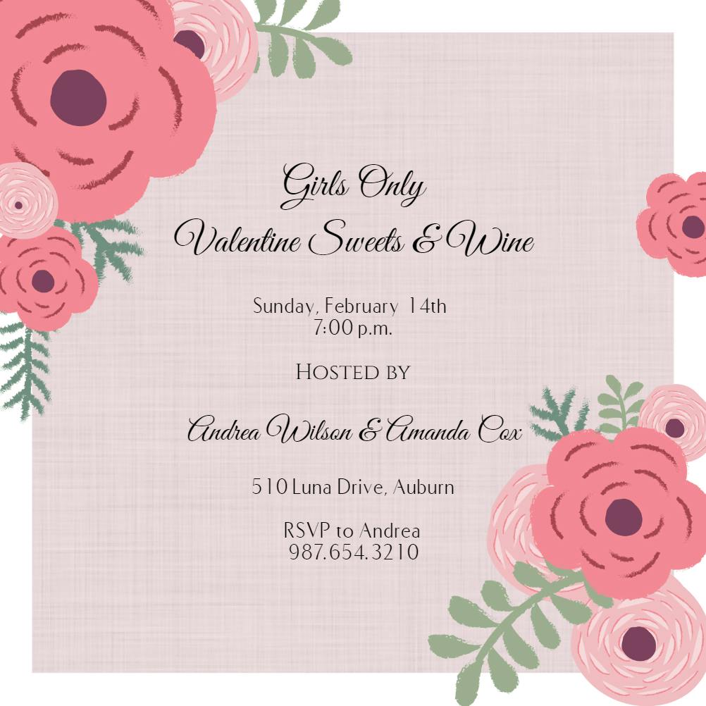 Pretty and pink - valentine's day invitation