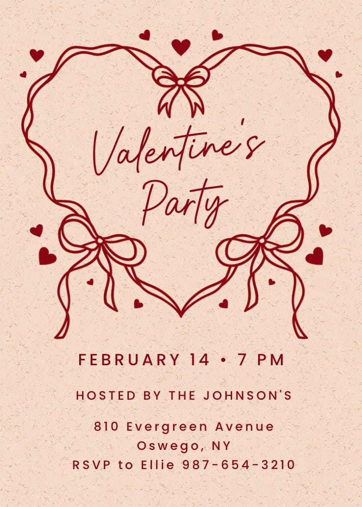 Romantic ribbon - holidays invitation