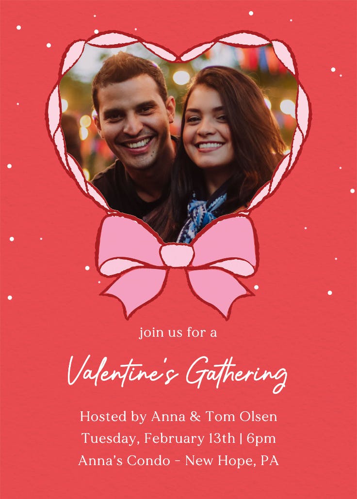Ruffle heart - invitación para san valentín