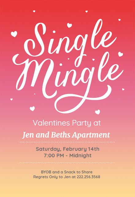Single Mingle - Valentine's Day Invitation