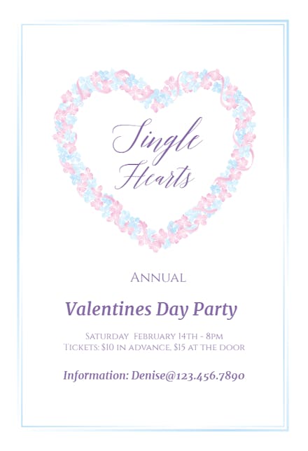 Singlehearts - Valentine's Day Invitation
