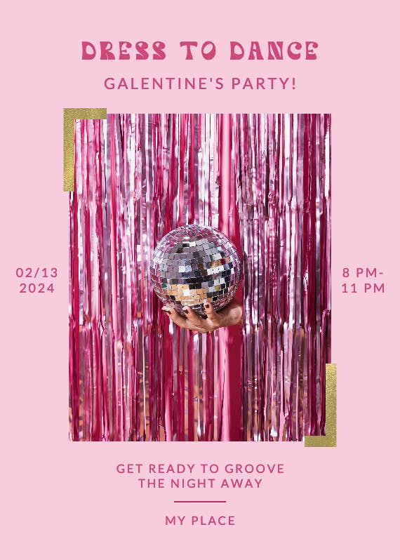 Sparkle party - valentine's day invitation