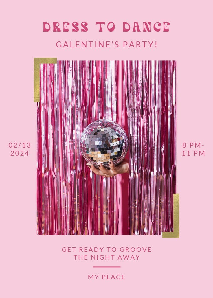 Sparkle party - valentine's day invitation